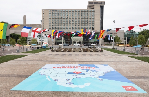 map and flags