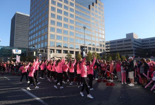 Specators and Cheer Group at Walk Start