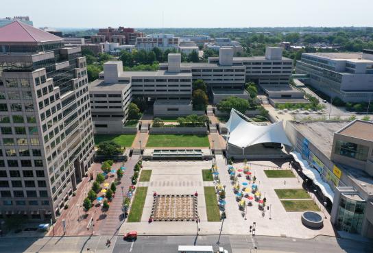 Crown Center Square from overhead