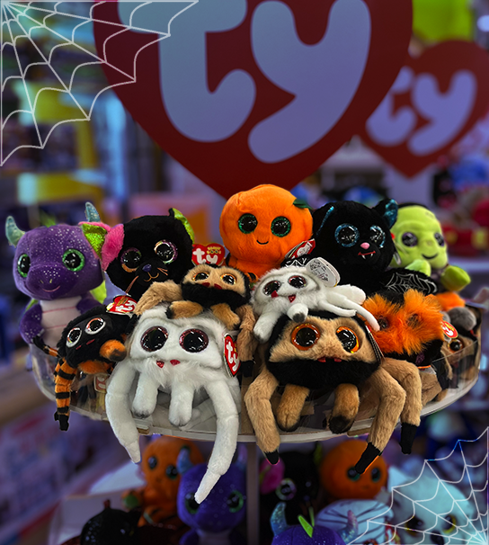 Halloween themed plush toys.